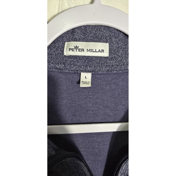 PETER MILLAR 1/4 Zip Golf Pullover Mens Large Blue - Picture 3 of 8
